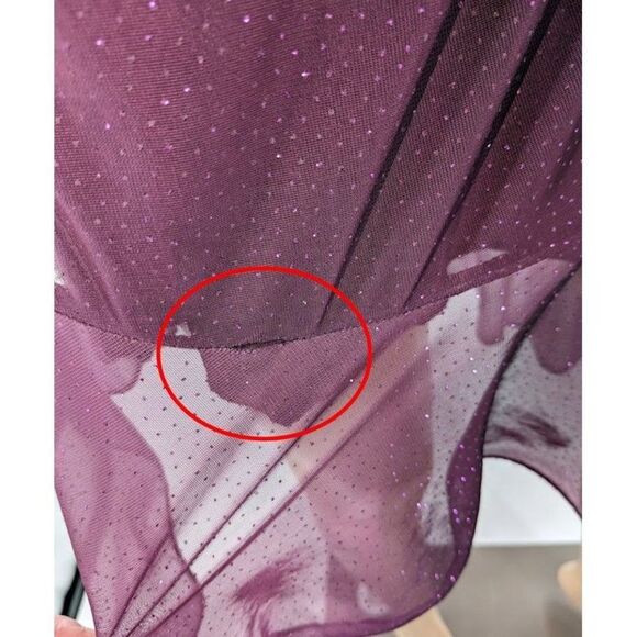 Vintage y2k Wrapper Midi Dress Strapless Glitter Fairycore Purple Siren Medium - Picture 8 of 12